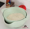 Multi Purpose Kitchen Double Drain Washing Basket Bowl For Daily Use - Double Layer Rotating Vegetable Washing Bowl - BPA Free High Quality Food Graded Material - Detachable Double Layer Vegetable & Fruit Cleaning Basket For Kitchen. 