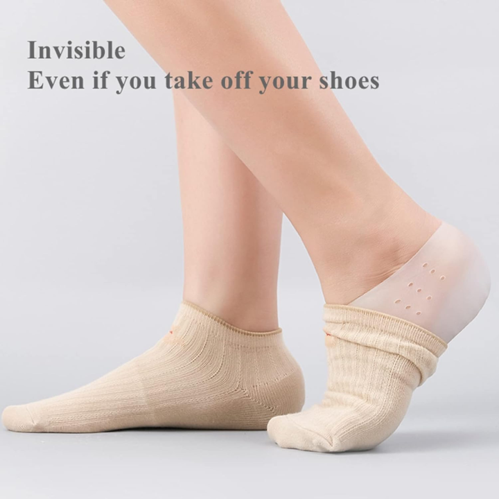 Invisible Height Lift Half Socks & Silicone Gel Heel Insert Pads - Image 3