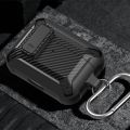 (New)Wireless Earphones Shockproof Bumblebee Carbon Fiber Protective Case with Switch For AirPods Pro. 