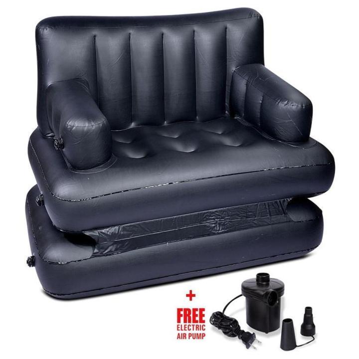 5in1 Inflatable Sofa Air Bed - Black