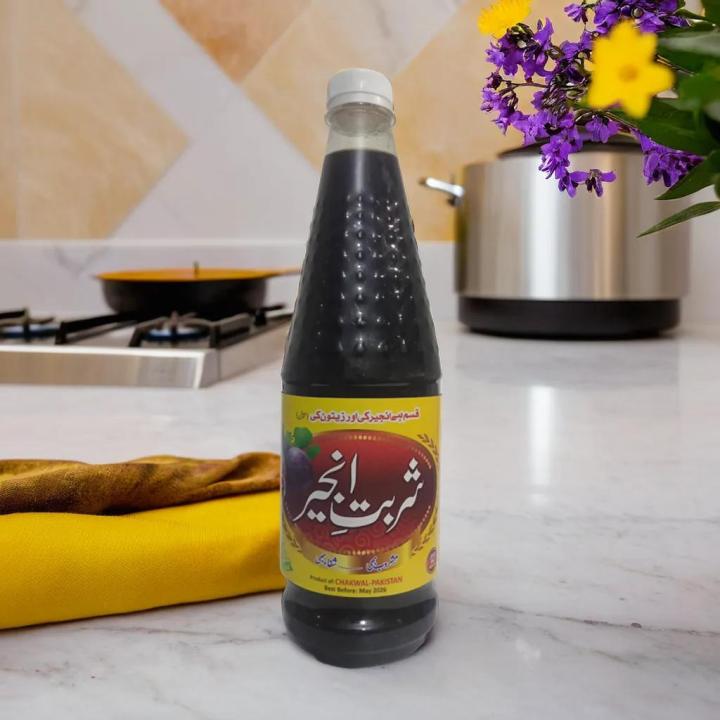 Sharbat Anjeer Organic | Chakwal Anjeer Sharbat | Chakwal's Finest Pure Fig Juice | Sharbat e Anjeer Syrup  800ml Bottle of Natural Refreshment | Rich in Antioxidants and Essential Nutrients.شربت انجیر