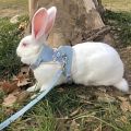 【HOT】 Cute Rabbit Harness And Leash Set Bunny Pet Accessories Vest Harnesses Small Pet Leashes For Outdoor Walking Pets Supplies. 