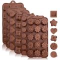 Silicone Chocolate Mould Multishape -Brown. 