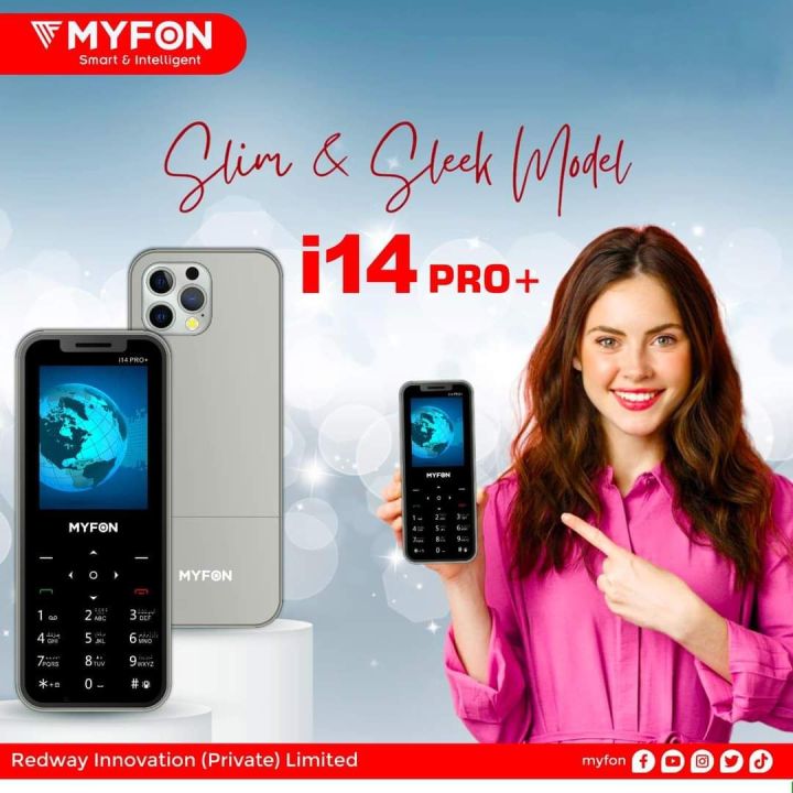 MYFON i14 Pro + - 2.4 Inch Display - 2500mAH Battery - Dual Sim - Iphone Type Camera - PTA Approved - Wireless FM Radio - Flash Torch Light - Audio & Video Player - Auto Call recording - 1 Year Brand warranty