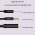 (Each) Audio Stereo Plug 3.5mm 1 Male to 2 Female Adapter Cable Spliter Connector microphone and Headphone. 