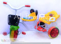 Baby Tricycle Double Seat Made with Durable Foam Tyre  and Fiber Seat. 