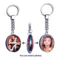 DIY Double Side Photo Custom Keychain Personalized Keyrings Customized Glass Cabochon Family Lovers Baby metal Key chain Gifts. 