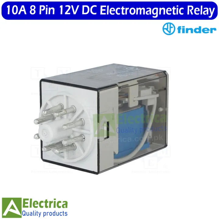 finder%208%20Pin%2010A%20Coil%2012V%20DC%20Rail-Mount%20Electromagnetic%20Power%20Coil%20Relay%2010A%20DC%208%20Pins%20relay%20by%20Electrica%20-%20Image%205