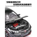 Die Cast Diecast car 1/32 Alloy Car Honda Civic Type R Model Toy Pull Back with Light Sound. 