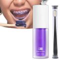 Wisepay Mall- Hismiles Purple Toothpaste - Teeth Color Corrector & Stain Remover Reduce Yellow Stains & Polish for a Brighter Smile (Includes Free Brush). 