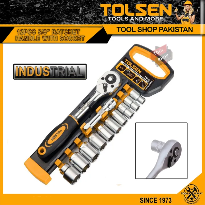Tolsen%2012Pcs%20Quick%20Release%20Reversible%20Ratchet%20w/%20Socket%20Set%20(3/8"%20Drive)%2015151%20Industrial%20Series%20-%20Image%203