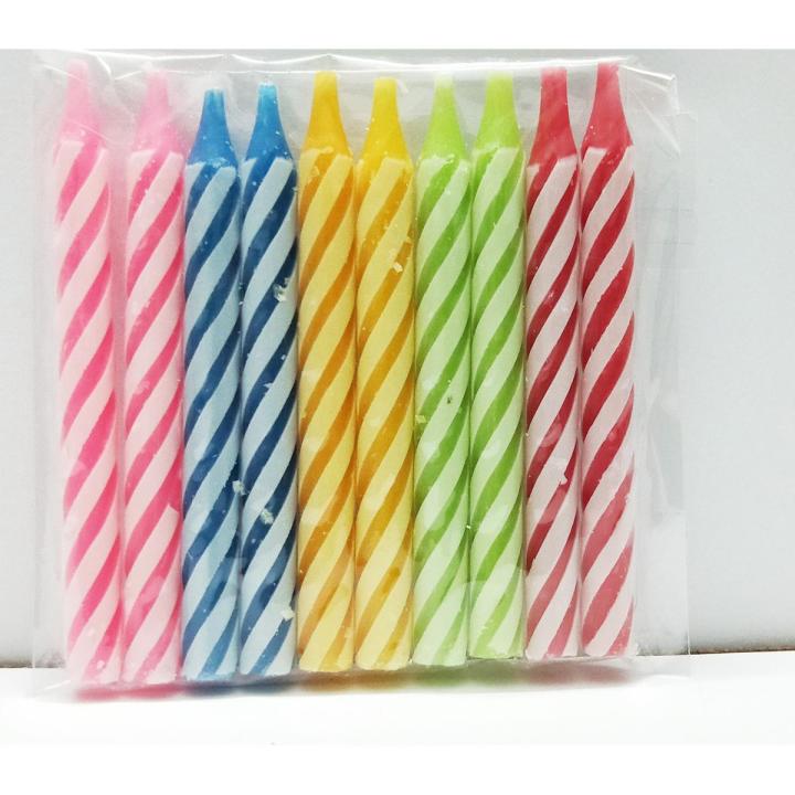 Pack of 10 Multi Mini Color Birthday Candle | Cake Topper | Party Candle | 6 cm Cake Candle