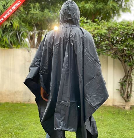 PONCH  NO NEED TO WEAR TROUSER OR PENT  NO ZIP NO SLEEVES EASY TO USE  EASY TO WASH WATERPROOF BEST FOR BIKERS  BEST FOR TREKIKNG  RAIN COAT