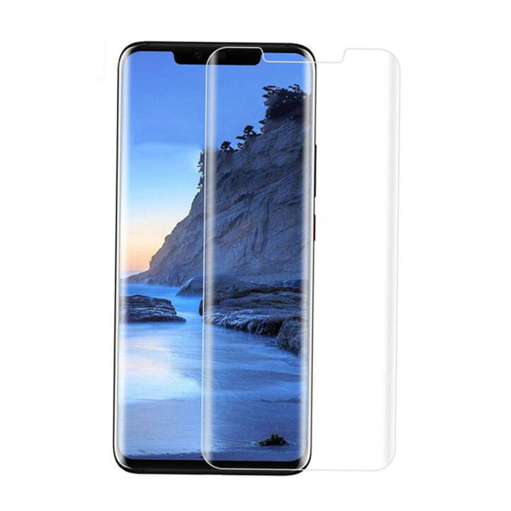 Huawei Mate 20 Pro 3D Curved Tempered Glass Screen Protector with UV Adhesive and Installation Kit 9H Hardness Anti Fingerprint