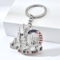 【VA VA VOOM】New York Liberty Statue Keychains For Men San Francisco Golden Bridge Key Chain Empire State Building American Keyring. 