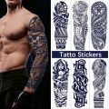 1pcs Body Art Dragon Tattoo Designs Men Full Arm Temporary Tattoos Large Totem Tribal Big Sleeve Tattoo Sticker. 