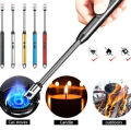 USB Rechargeable Electric Arc Lighter, Flameless Kitchen Lighter, Plasma Arc to Light Candle, Windproof/Candle Lighter, Best for BBQ's Grill, Camping Accessories Plasma Stove, Windproof for Outdoor Fire Long Neck Led Best Quality. 