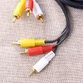 3 R-C-A Composite Male to Male Audio Video AV Cable for DVD TV 5m. 