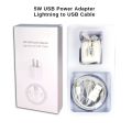 5w Adapter For Iphones With USB Lightning Cable-Wall Charger -Original Quality - Best for Iphone 6/7/8 And X-Series-Pocket Size With Over Voltage/ Over Current/ Short Circuit Protection -. 