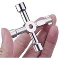 Meter Box Key Gas Key Meter Key 4-Way Multi-Functional Utilities Key for Electric Cupboard Cabinet Opening Key (Silver). 