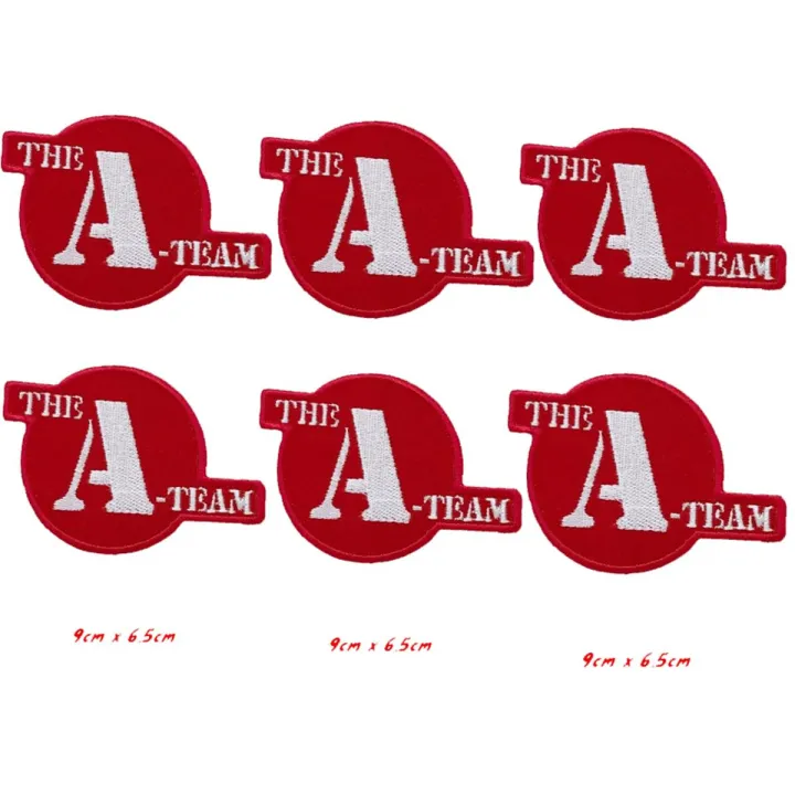 Team A embroidery iron on sew on badge for t shirt bag cap jeans badge ...