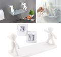 Floating Shelves for Bedroom, Living Room/ Kitchen, Wall Mounted Shelf Plastic Wall Shelf, Self-Adhesive Storage Rack / Bathroom Kitchen Plastic Shelf. 