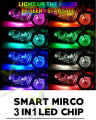Bike Atmosphere Interior RGB LED Strip Light 12 V. 4Pcs 72 LED. Multi Colour with sound active function with remote.. 