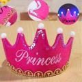 Princess LED Crown For Happy Birthday Girl - Cap Headband Party LED Light Up Birthday Hat. 