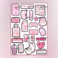 Pastel Pink Aesthetic Stickers UNCUT For Girls Journal Scrapbook Phone Cover Laptop Notebook DIY Crafts. 
