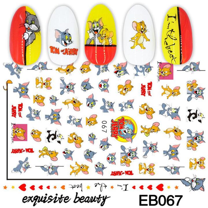 Disney Anime Characters 3D Adhesive Nail Stickers Nail Art Decals Lilo Stitch Mickey Mouse Nail Art Jewelry DIY Sticker Decals