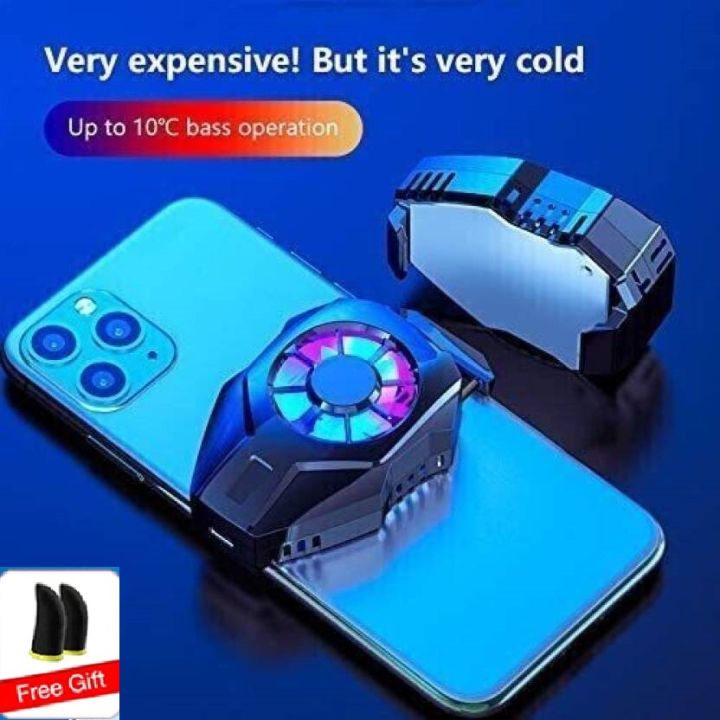 Portable Mini PUBG Cooling Fan For Gaming, Universal Mobile Cooling Fan Phone Cooler For Gaming Mobile Rapid Cooling System For All Mobiles With Free Thumb Sleeves