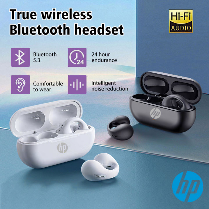 【Ready stock+FREE Shipping+COD】HP Ambie Sound Earcuffs Wireless Bluetooth 5.2 Earphones Bone Conduction TWS Stereo Earphones
