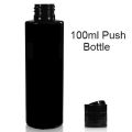 Black Empty Plastic Push Bottles 100ml ( Pack of 6 ) – Lotion Refill Bottle / Empty Plastic Bottles for Shampoo / Empty Oil Bottles / Press Bottle Flip Top. 