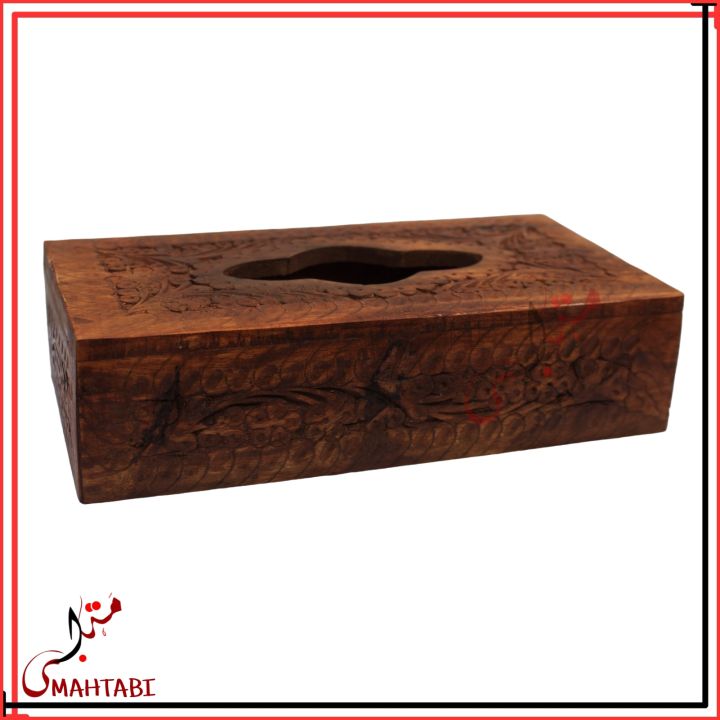 Handmade Wooden Tissue Box With Carving Works-Luxury Wooden Tissue Box-Antique Wooden Handcarfted Kashmiry Carving Tissue Box