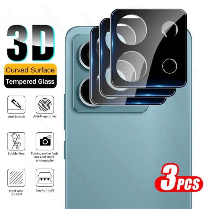For Xiaomi Redmi Note 13 Pro 5G Case 3PCS 3D Curved Camera Lens Protector Tempered Glass Cap Redmy Note13 Pro 4G Not 13 Pro+ 5G