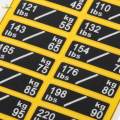 Weight Stack Labels 5kg to 150kg Self Adhesive Weight Stickers for Workout. 