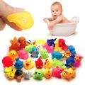 Pack of 6 pcs Soft Rubber Baby Bath Toys Set - Whistle Water Toy For Kids Boys and Girls. 