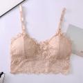 Floral Lace Bralette Padded Wireless Bra Adjustable Shoulder Strap. 