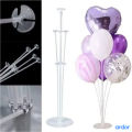 7 Tubes Balloons Holder Column Stand Balloon Stand Kit,Reusable Clear Balloon Holder(7 Balloon Sticks,7 Balloon Cups,1 Balloon Base) Makes Balloons Float Without Helium. for Table, Floor, Centerpiece with Base. 