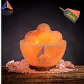 Himalayan Salt Fire Bowl Lamp With Massage Balls With Wire And Bulb. 