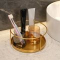 XHHDQES Gold Metal Makeup Organizer Shelf Storage Basket Round Wire Vanity Organizer Rack for Dresser Bathroom 21x9.5cm. 