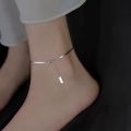925 Sterling Silver Snake Bone Anklet Exquisite Temperament Anklet Long Anklet Sparkling Footchains Birthday Gift Jewelry. 