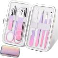 Manicure Set Women Nail clippers Set Fashion Nail Care Tools, Professional Stainless Steel Pedicure Manicure Set with Travel Leather Girls Grooming Kits. 