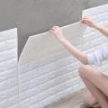 Self-Adhesive White 3D Foam Sheet For Brick Wall PE Foam Sheet Wall Sticker Brick Wall Sheet for Living Room Kitchen Bathroom. 