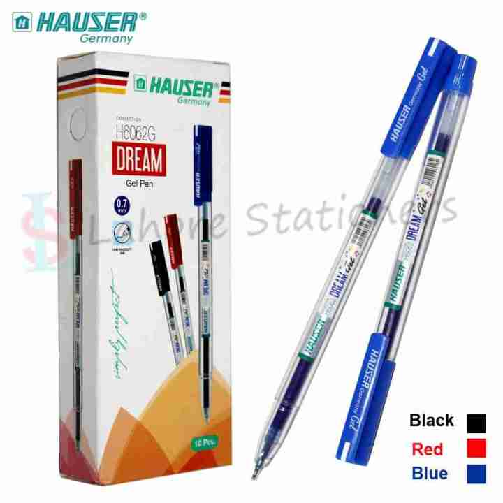 HAUSER Dream Gel pen 5 x 0.7mm Tip BLACK or BLUE Ink Quality Smooth Writing Gel Pens Easy Grip