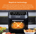 Nutricook Air Fryer Oven, 1800 Watts, Digital/One Touch Control Panel Display, 8 Preset Programs, 12 Liters, Black, 2 Years limited Warranty. 