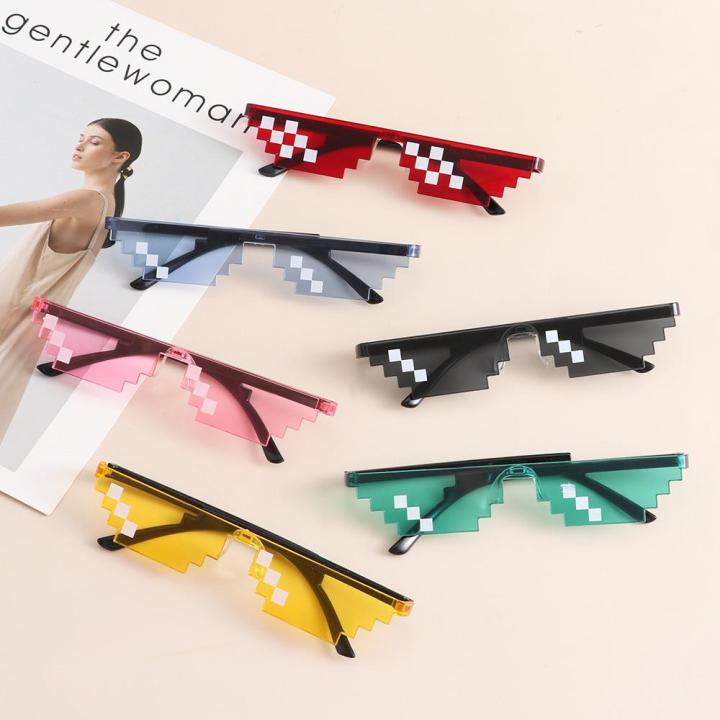 Novel Cosplay Men & Women Pixelated Mosaic Glasses Gamer Robot ...