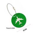 Round Airplane Shape Travel Accessories Creative Luggage Tag Baggage Name Tags Aluminium Alloy Luggage Tags Bag Accessories. 