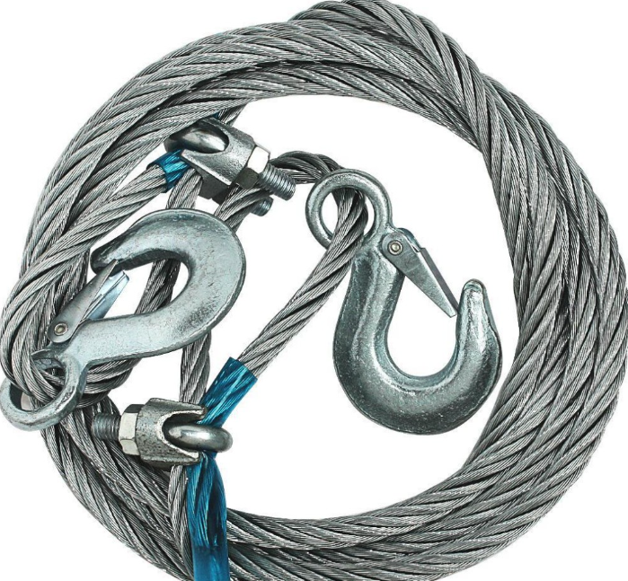 Heavy Duty 10Ft Stainless Steel Tow Cable Rope with Hooks – Car Towing ...