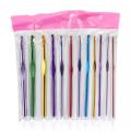 12Pcs New Metal Handle Crochet Hook Knitting Needles Set Aluminum. 